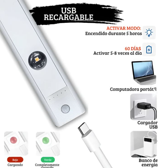 Lampara Led 40 Cm Recargable